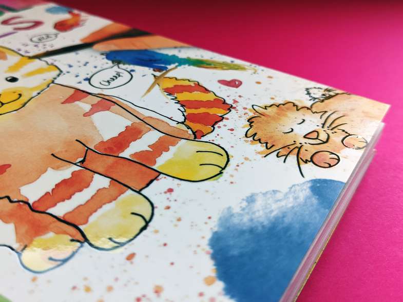 Malbuch Titel UV-Lack