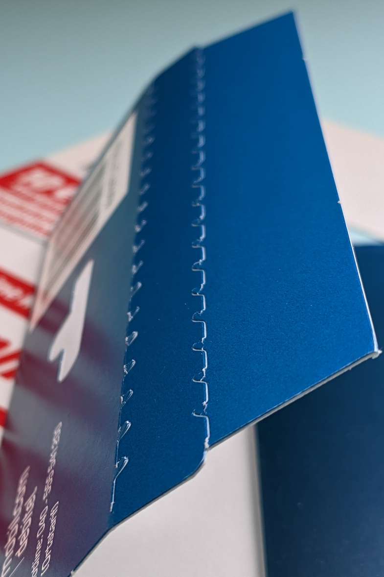 Aufreissperforation einer Faltschachtel