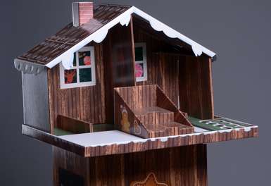 Bodendisplay, braunes Knusperhäuschen - 1/4 CHEP-Palette