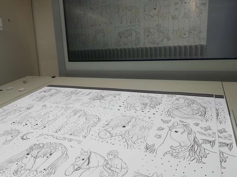 Zauberfarben Druckbogen Druckmaschine