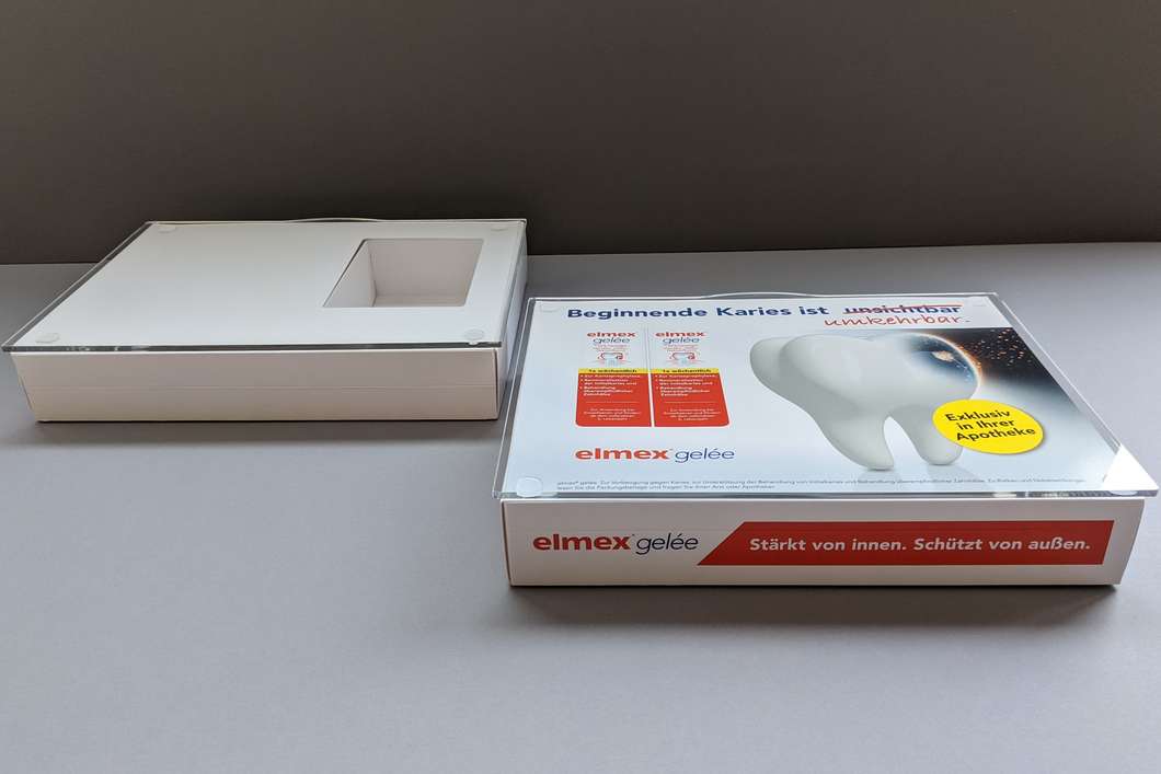 Karton Zahlteller mit Acryldeckel