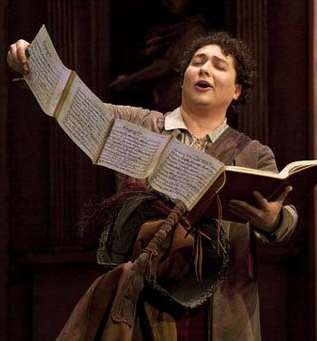 Opernfigur Leporello von Don Giovanni mit Buch als Liste - Leporello Buch drucken