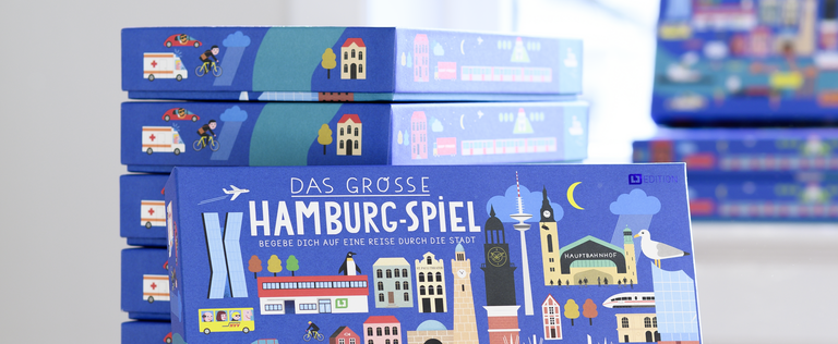 Hamburg Spiel aus Bezugskartonage