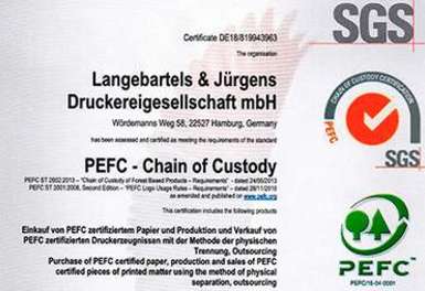 PEFC Zertifikat von Langebartes + Jürgens Hamburg GmbH